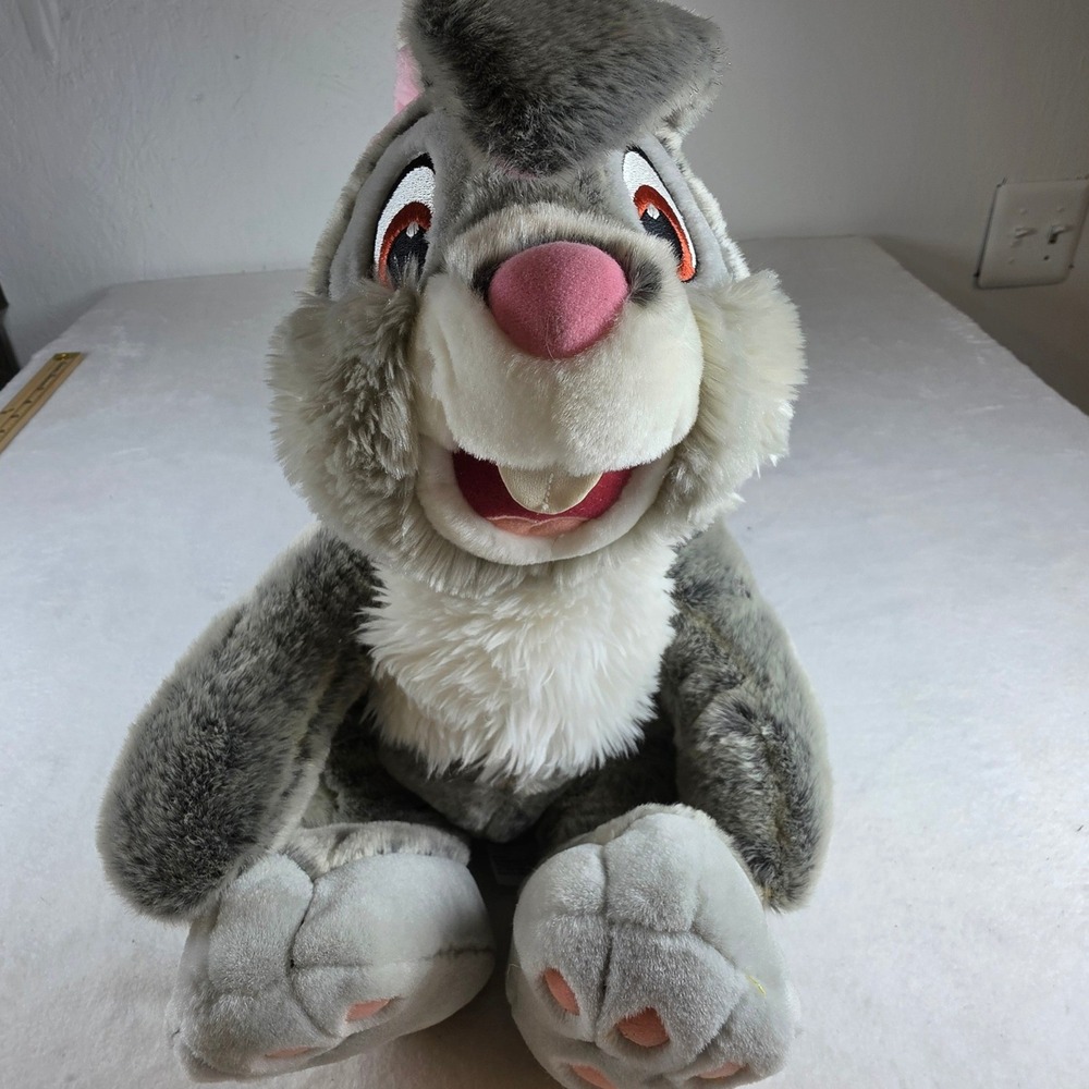 Disney Parks Thumper Plush Bambi Rabbit Grey White Stuffed Animal 12 inch